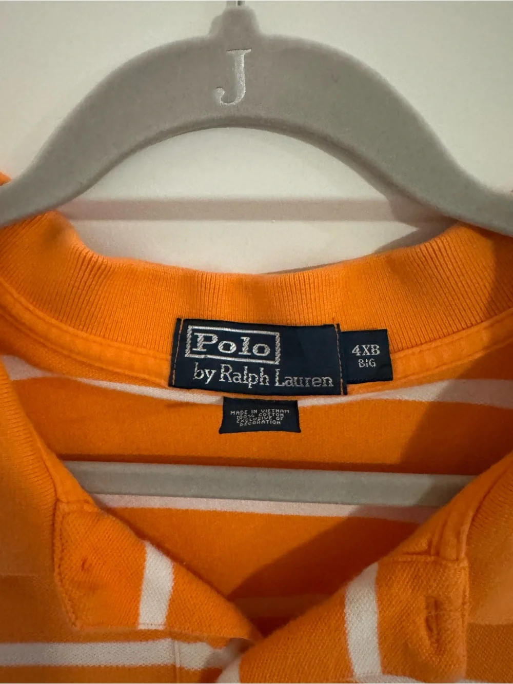 Ralph Lauren Orange & White Striped Polo Shirt